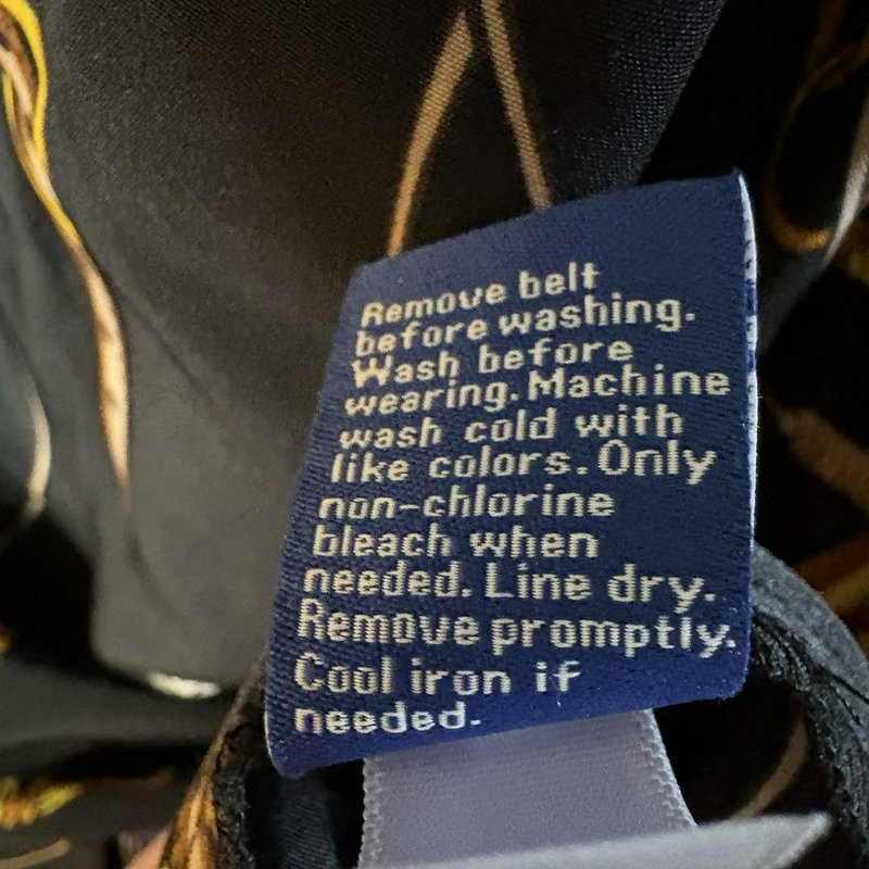 NWT Apt. 9 Women’s M Black Novelty Print Belted Shirt Dress Collared Midi