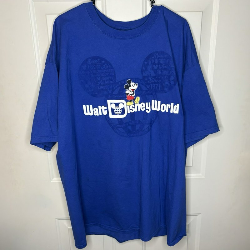 Walt Disney World Mickey Mouse T Shirt Blue 3XL Disney Parks Hanes
