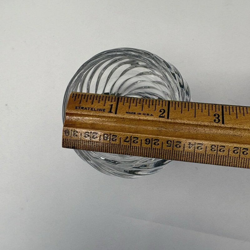 Crystal Clear Swirl Glass Votive Candle Holder Bunny Base Easter Decor