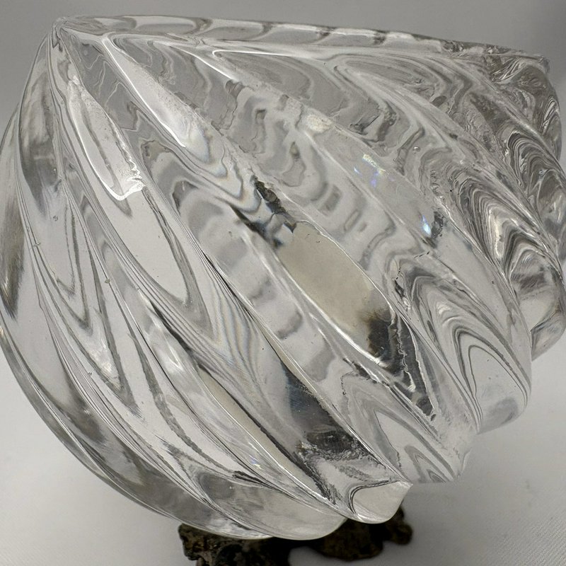 Crystal Clear Swirl Glass Votive Candle Holder Bunny Base Easter Decor