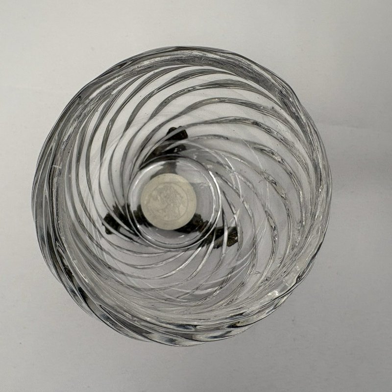 Crystal Clear Swirl Glass Votive Candle Holder Bunny Base Easter Decor