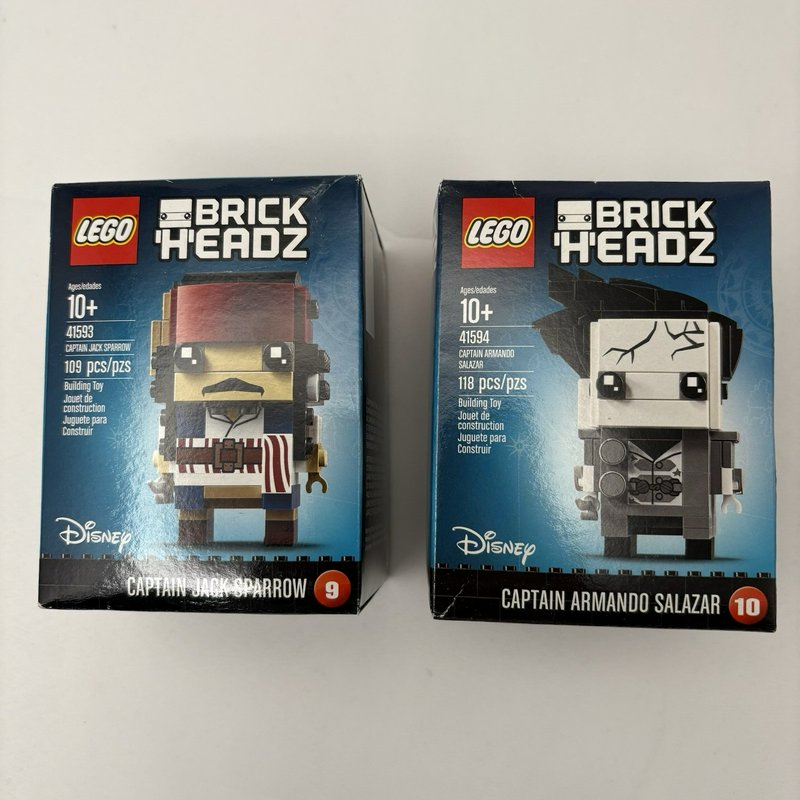 LEGO BrickHeadz Jack Sparrow 41593 Salazar 41594 Disney Pirates Lot