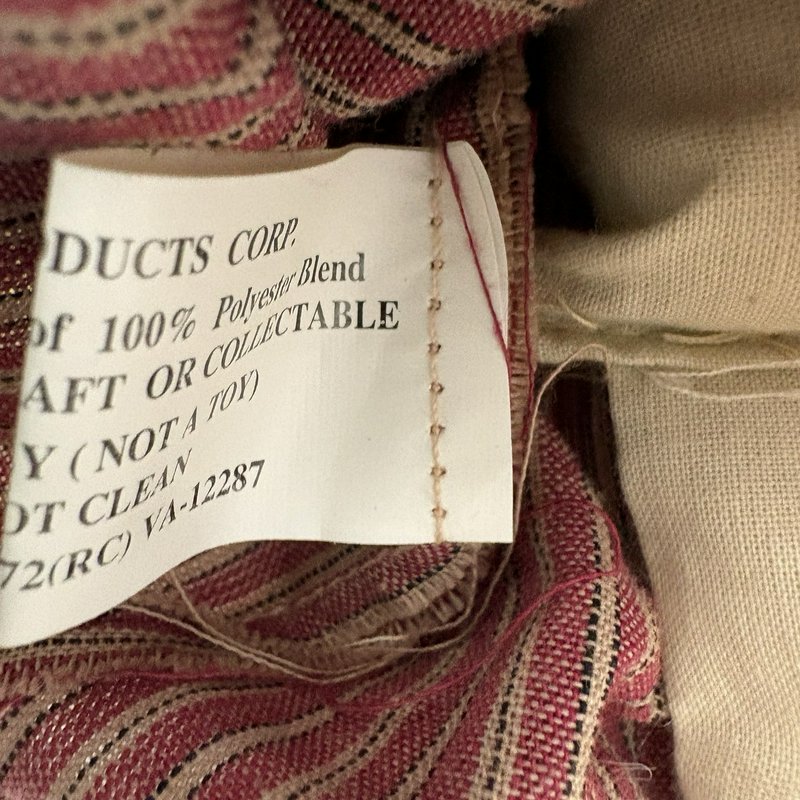 Primitive Country Garden Angel Doll Folk Art Fabric Straw Hat Basket Decor