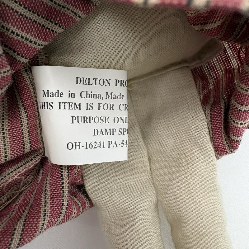 Primitive Country Garden Angel Doll Folk Art Fabric Straw Hat Basket Decor