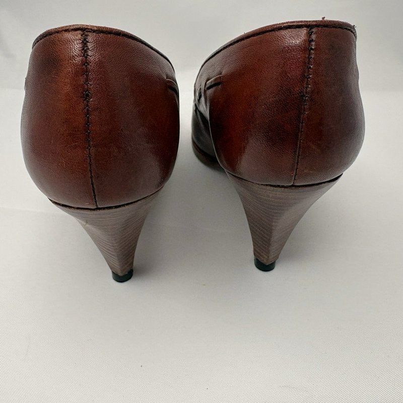 Vintage Endicott Johnson Tassel Loafer Heels Brown Leather 7.5M Brazil