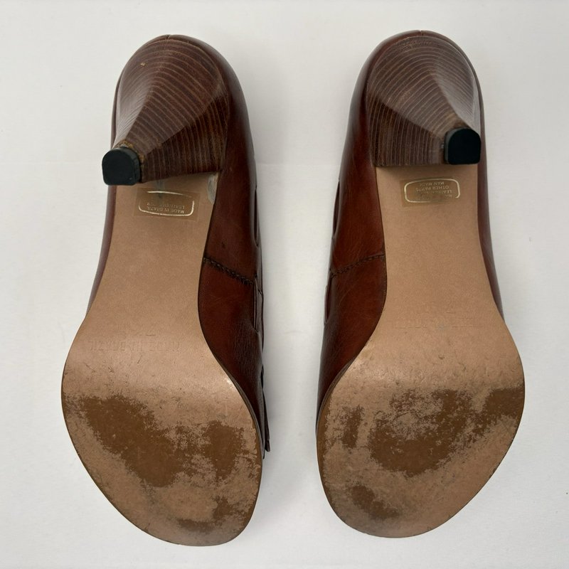 Vintage Endicott Johnson Tassel Loafer Heels Brown Leather 7.5M Brazil