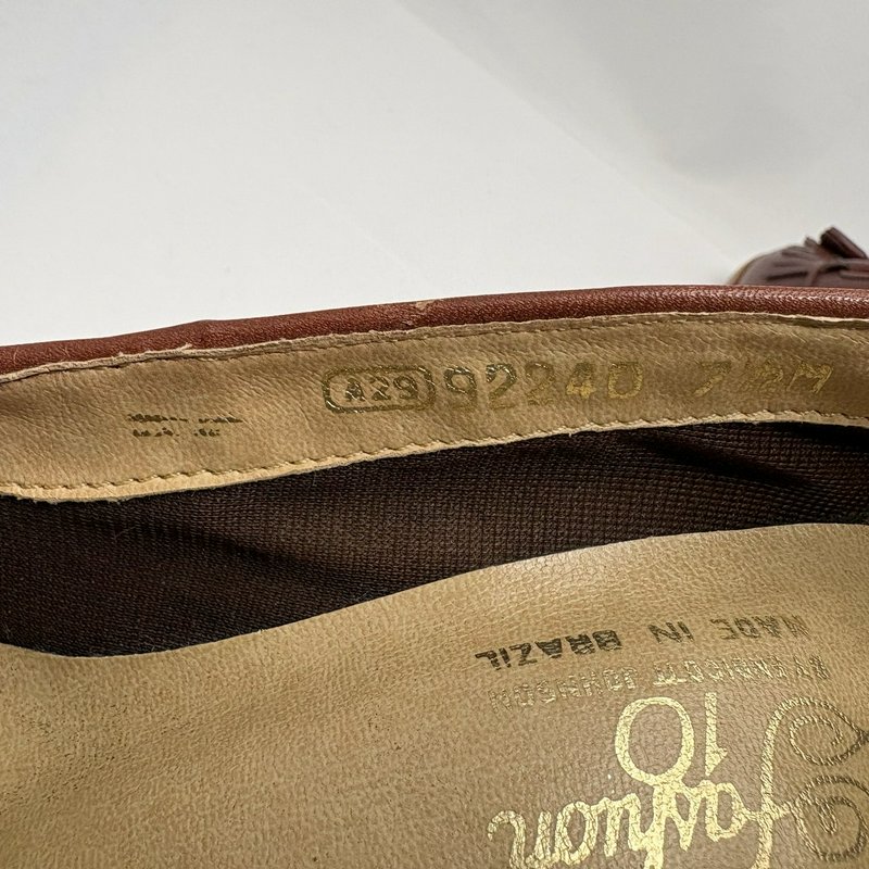 Vintage Endicott Johnson Tassel Loafer Heels Brown Leather 7.5M Brazil