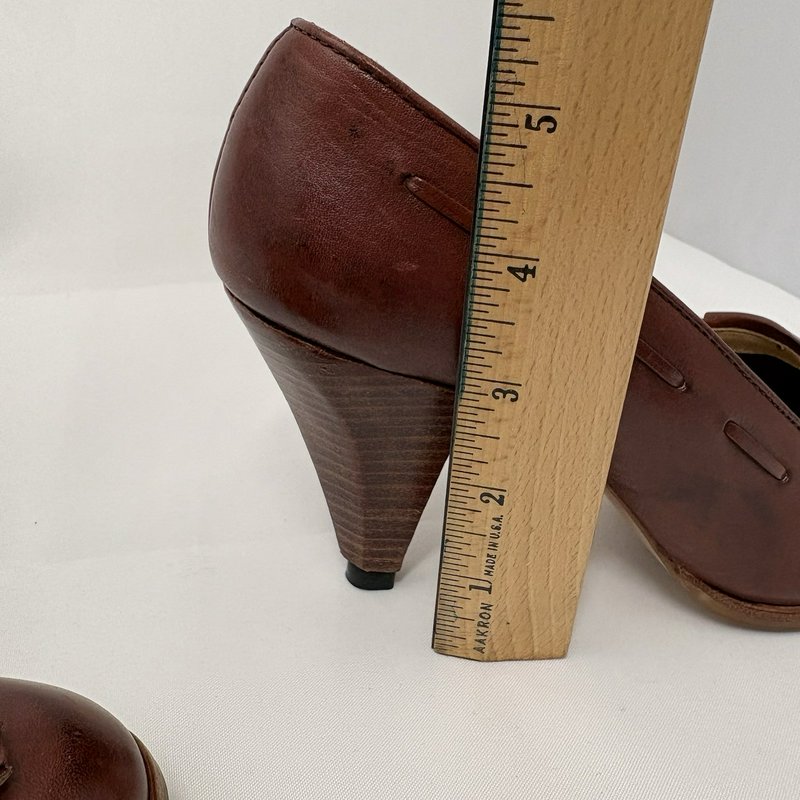 Vintage Endicott Johnson Tassel Loafer Heels Brown Leather 7.5M Brazil