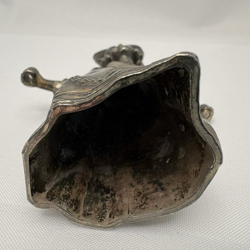 Vintage Little Match Girl Candle Snuffer Figurine Silver Plate 4” Patina