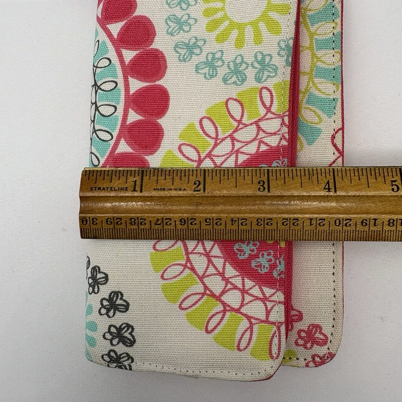 Thirty-One Floral Wallet Clutch Zip Around Organizer Pink Teal