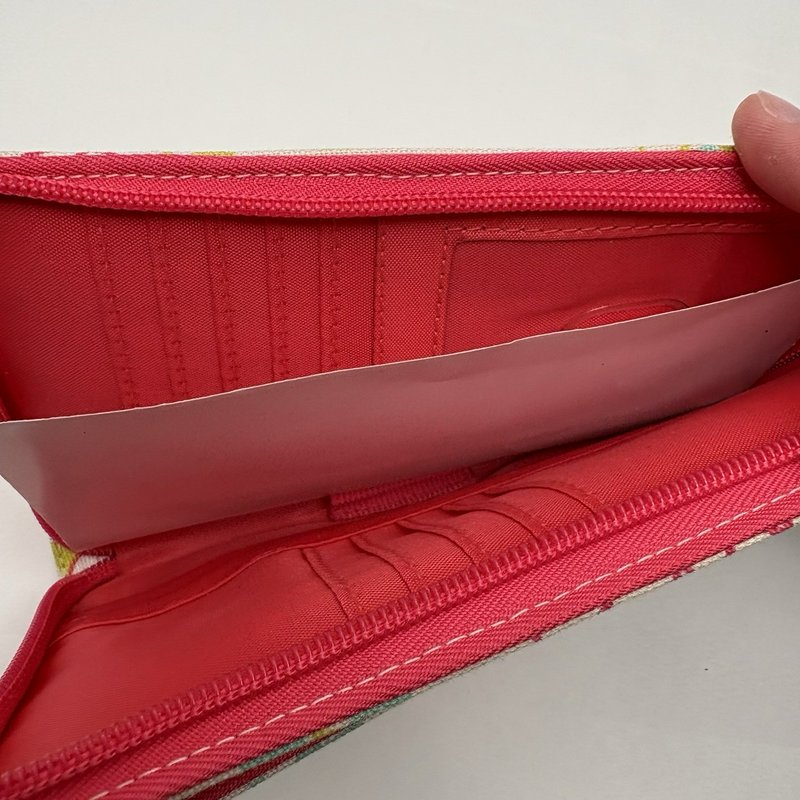 Thirty-One Floral Wallet Clutch Zip Around Organizer Pink Teal