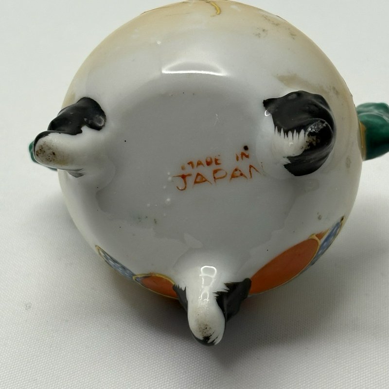 Vintage Japanese Incense Burner Tripod Porcelain Moriage Figural Lid