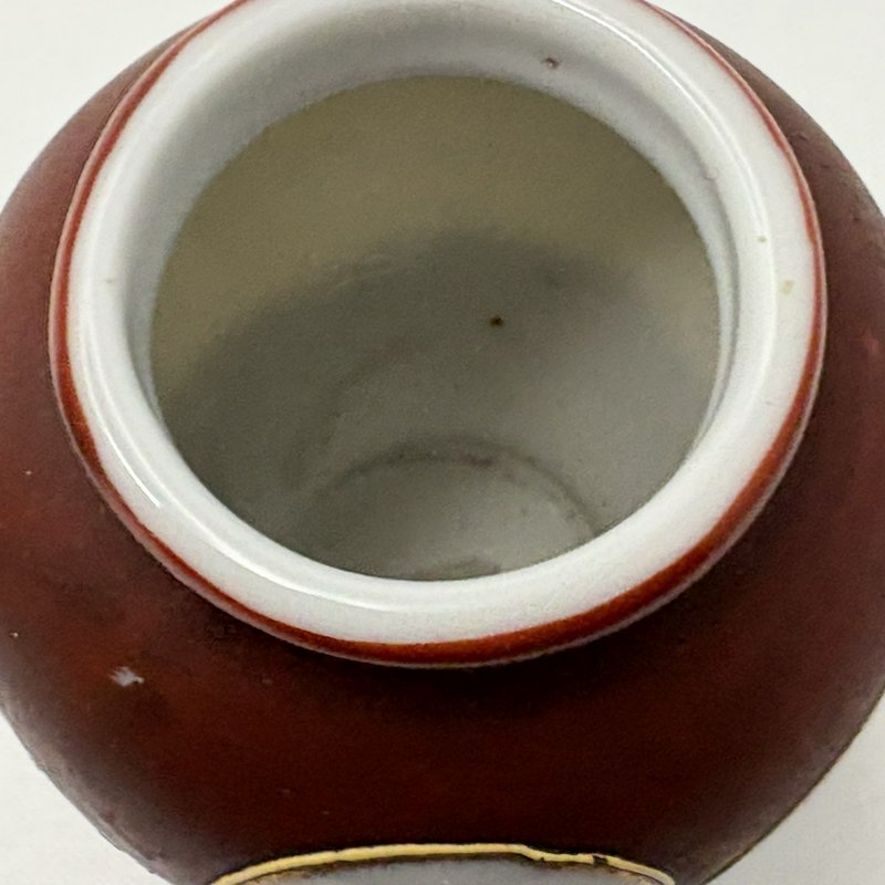 Vintage Occupied Japan Hand Painted Mini Vases Pair Geisha Moriage 2.5”