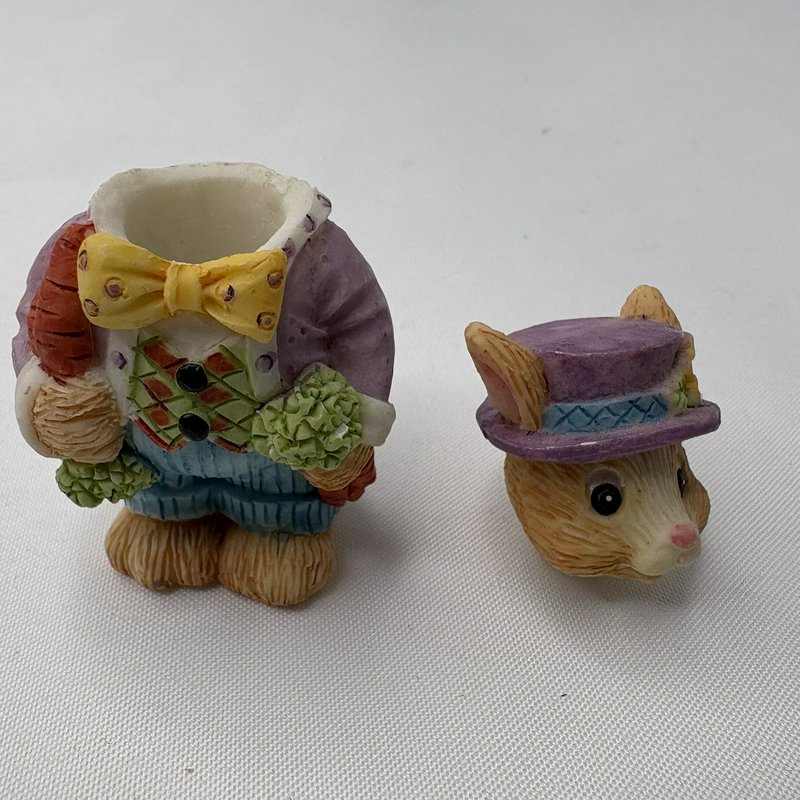 Young’s Inc Easter Bunny Tea Party Set Tray Rabbits Carrots 1995 