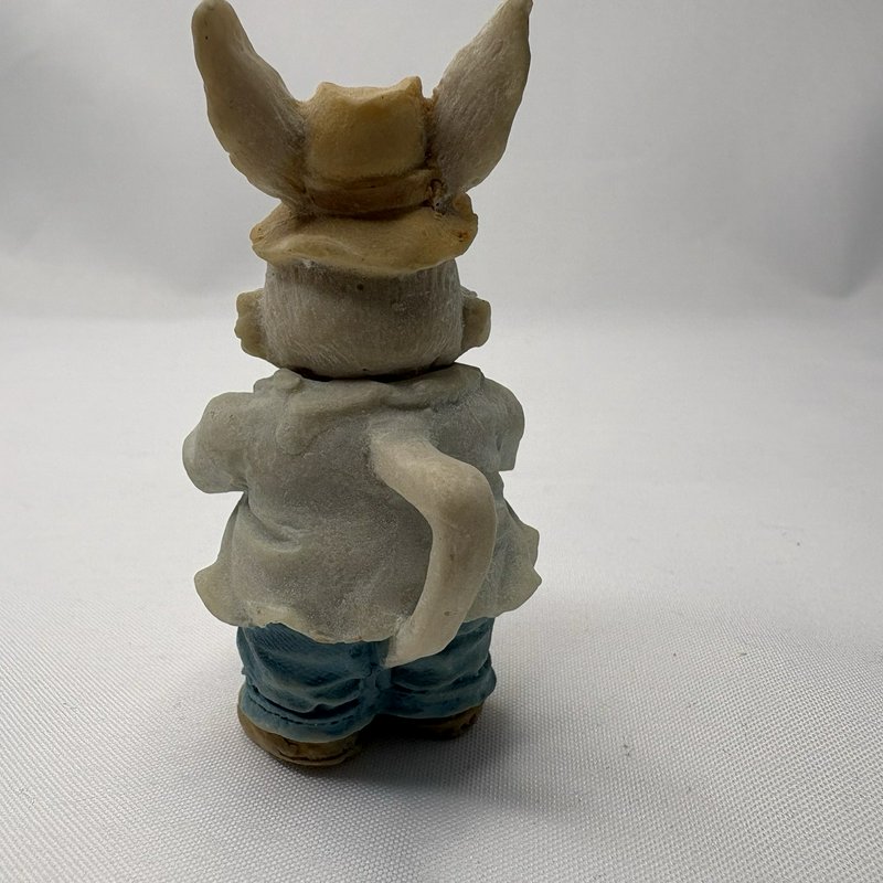 Vintage Easter Bunny Tea Party Set Miniature Rabbits Figurine Display