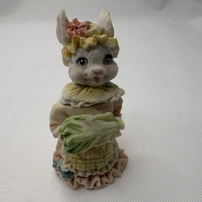 Vintage Easter Bunny Tea Party Set Miniature Rabbits Figurine Display