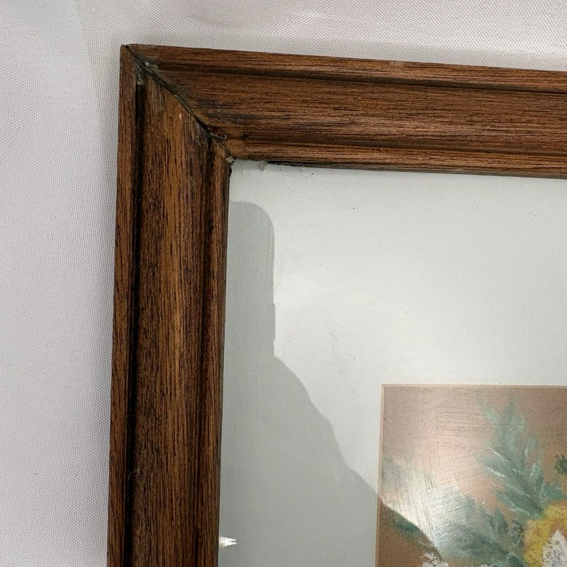 Vintage Framed Floral Still Life Pastel Painting Signed 1973 Bible Art