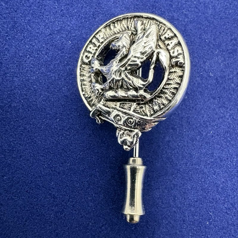 Scottish Clan Leslie Griffin Crest Stick Pin Lapel Hat Kilt Pin Silver