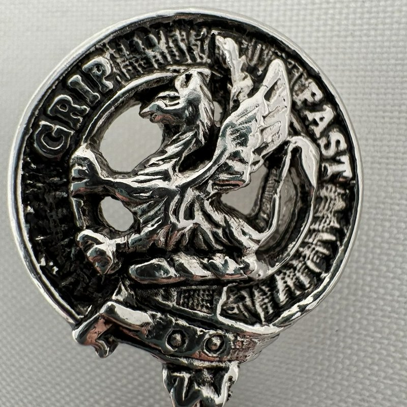 Scottish Clan Leslie Griffin Crest Stick Pin Lapel Hat Kilt Pin Silver