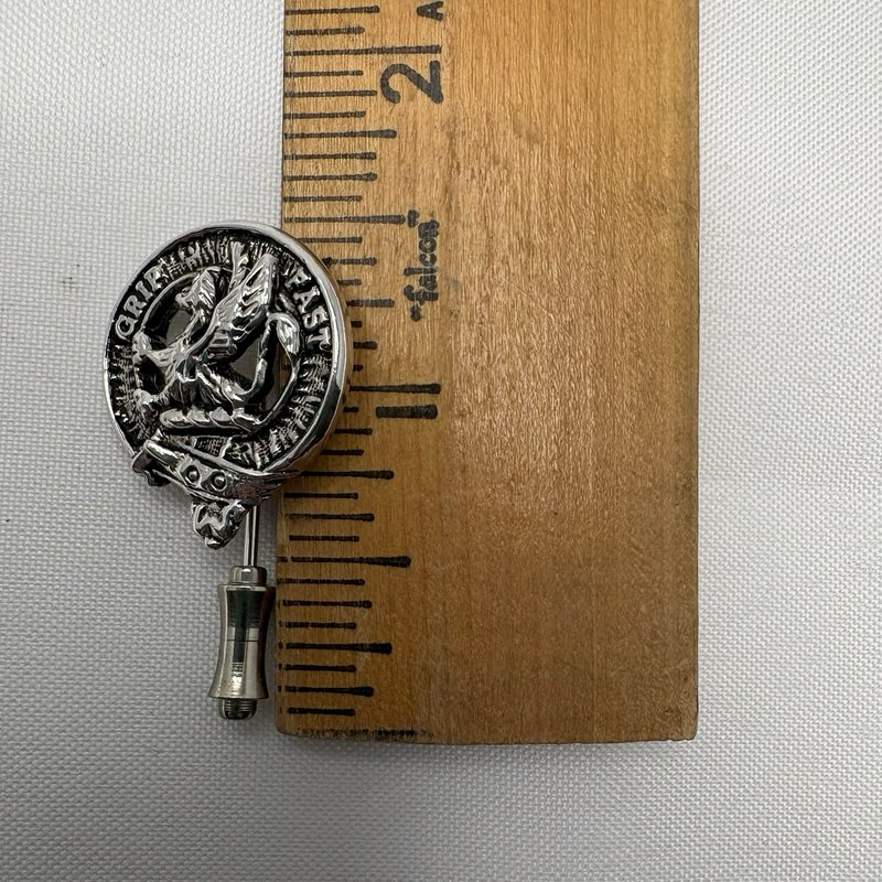Scottish Clan Leslie Griffin Crest Stick Pin Lapel Hat Kilt Pin Silver