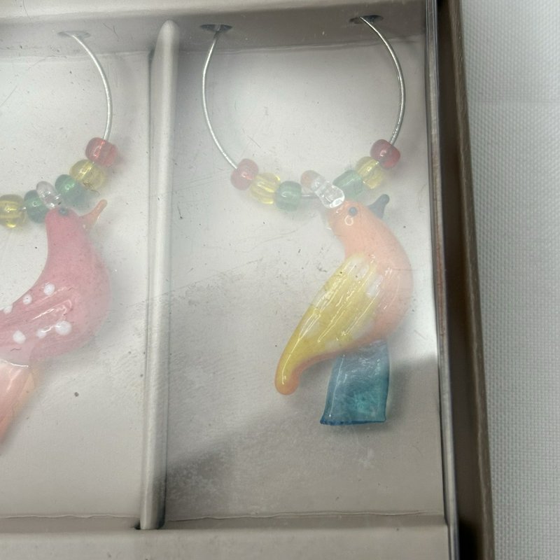 Pier 1 Imports Bird Drink Charms Set of 6 Colorful Stem Markers