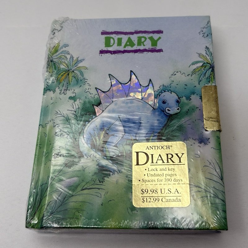 Vintage Antioch Dazzle Dinosaur Lock Diary 1994 Sealed w Key Kids Book