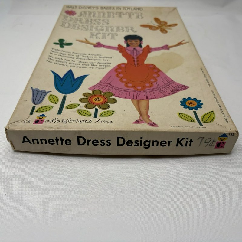 1961 Colorforms Annette Dress Designer Kit Babes in Toyland Disney Box