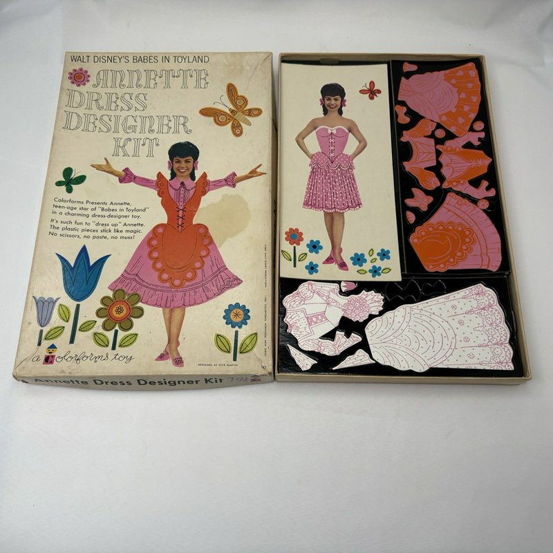 1961 Colorforms Annette Dress Designer Kit Babes in Toyland Disney Box