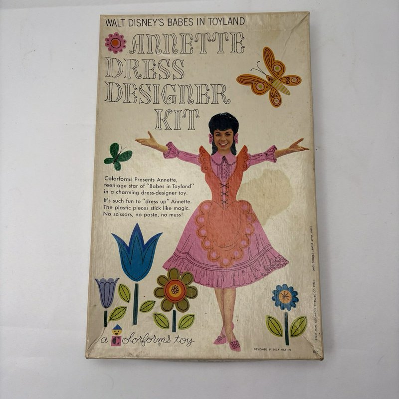 1961 Colorforms Annette Dress Designer Kit Babes in Toyland Disney Box