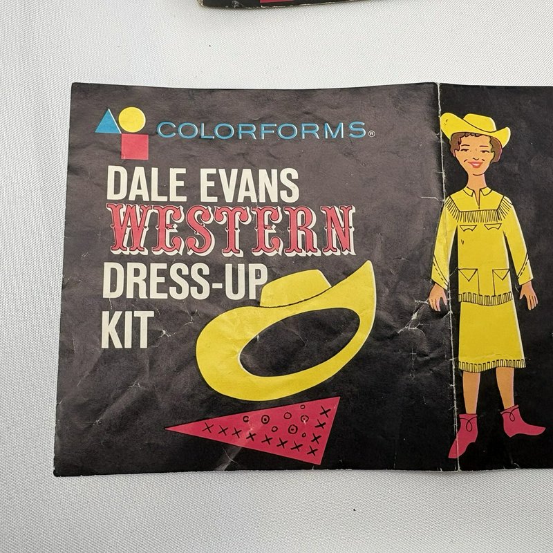 Vintage Colorforms Dale Evans Western Dress Up Kit Incomplete Box 1950s