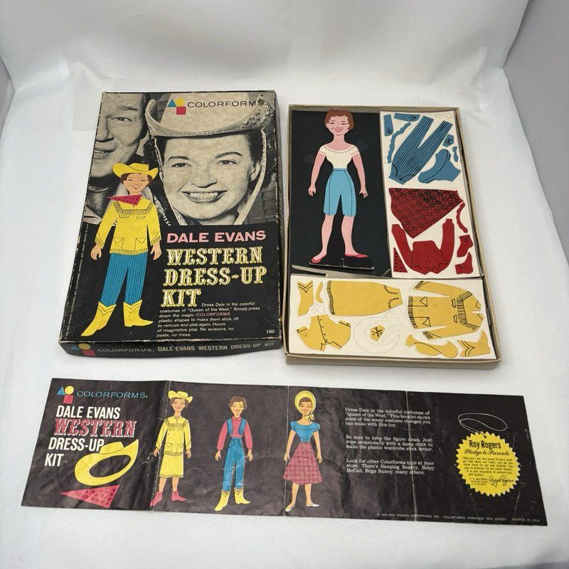 Vintage Colorforms Dale Evans Western Dress Up Kit Incomplete Box 1950s