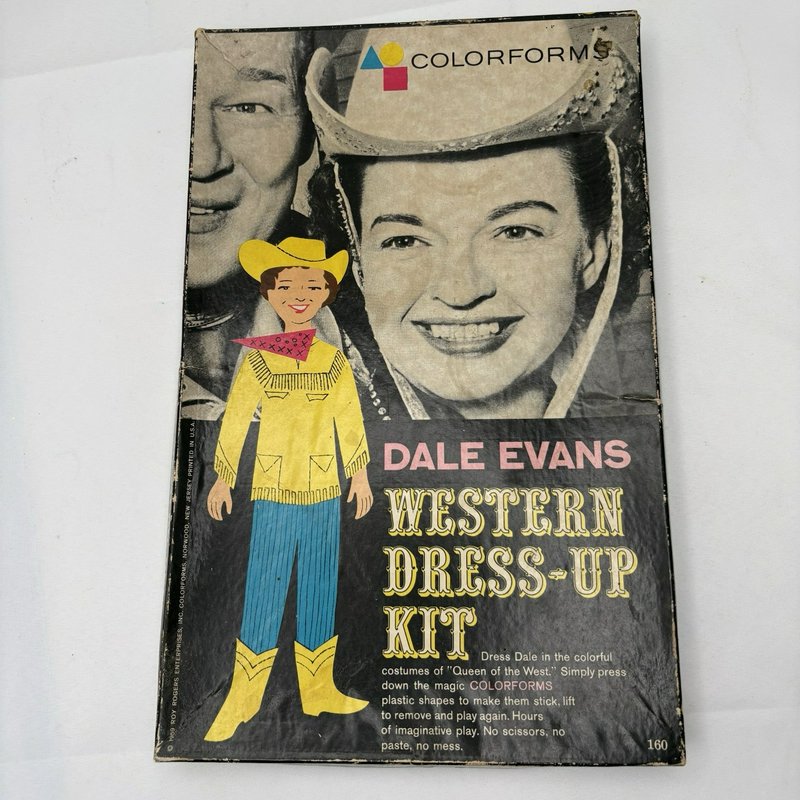 Vintage Colorforms Dale Evans Western Dress Up Kit Incomplete Box 1950s