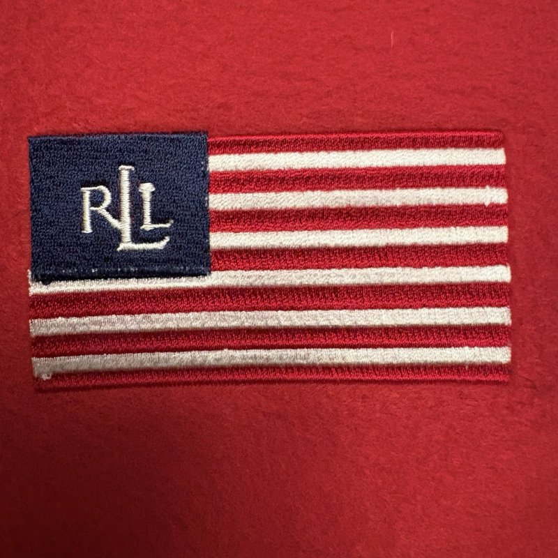 Lauren Ralph Lauren Red Fleece Throw Blanket RL Flag 50x70 Patriotic