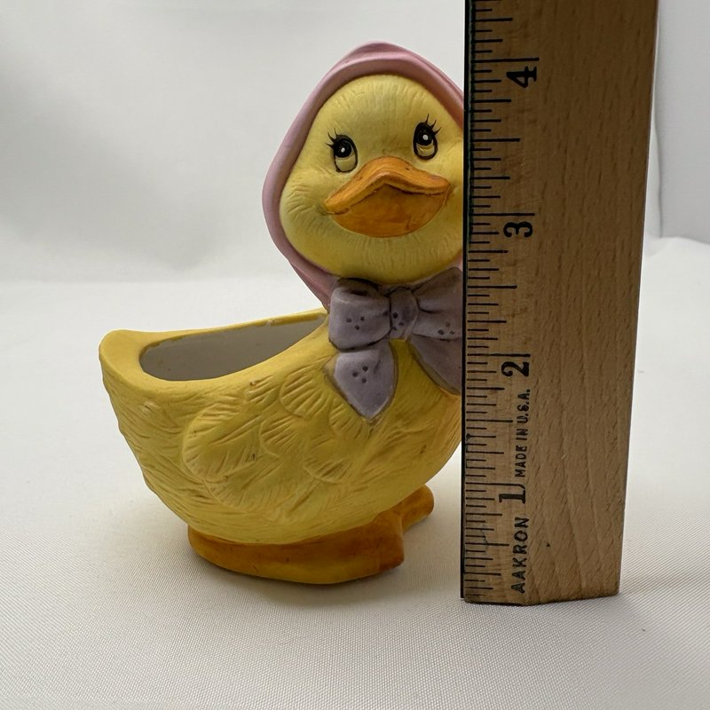 Vintage Lefton Style Easter Chick Egg Figurine Trinket Box Set Spring Decor