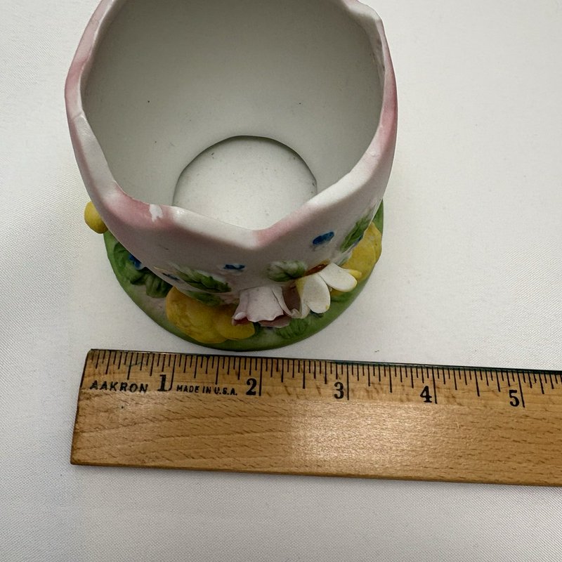 Vintage Lefton Style Easter Chick Egg Figurine Trinket Box Set Spring Decor