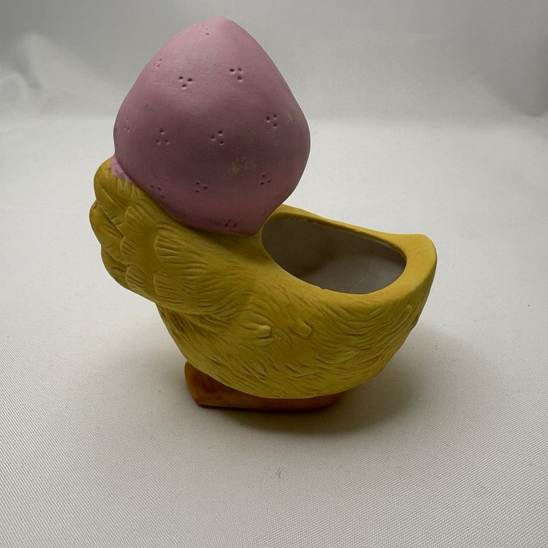Vintage Lefton Style Easter Chick Egg Figurine Trinket Box Set Spring Decor