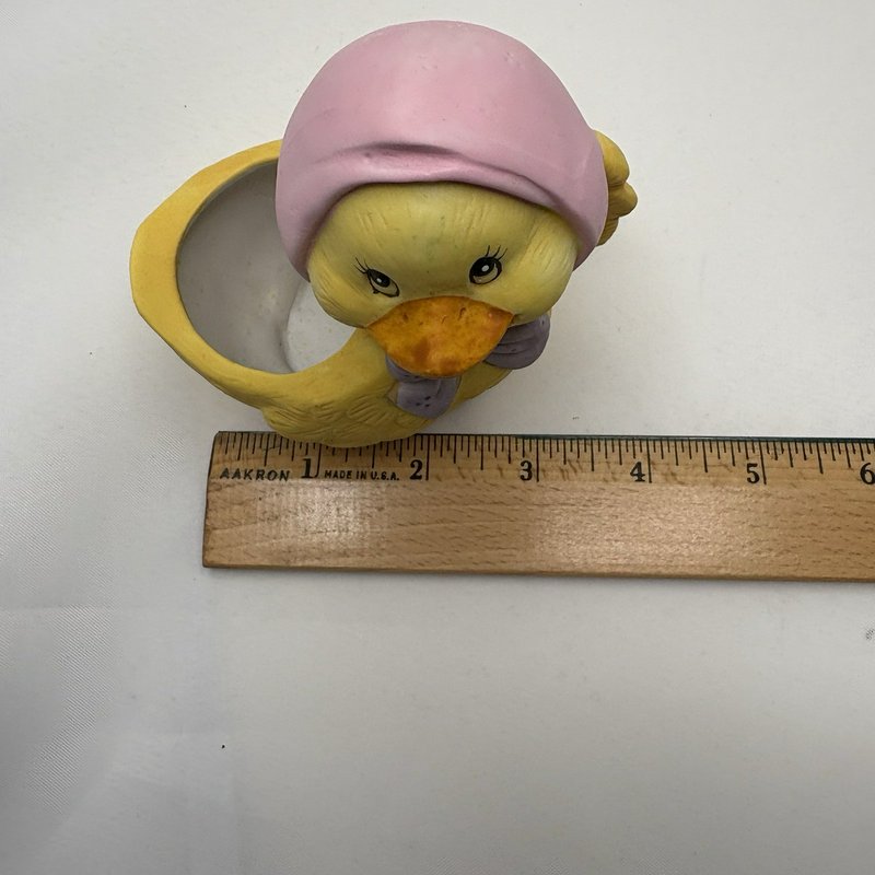 Vintage Lefton Style Easter Chick Egg Figurine Trinket Box Set Spring Decor