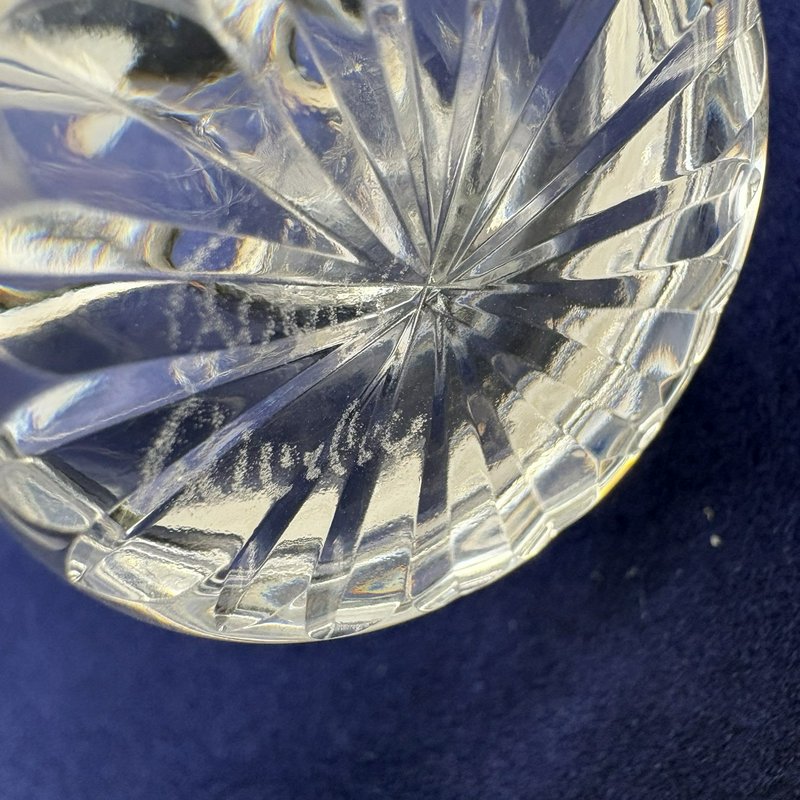 Royal Brierley Etched Cornflower Glass Salt Pepper Shakers Silver Tone Lids