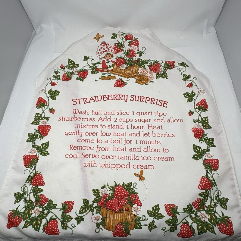 Vintage Strawberry Shortcake Apron 1980 Recipe Strawberry Surprise Retro