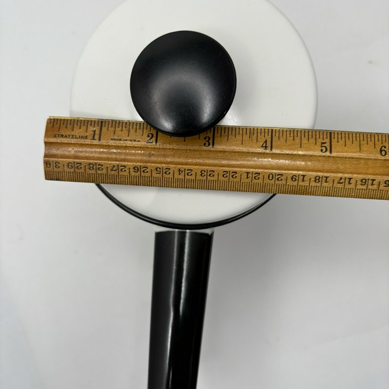 Vintage Lisk Flintstone 1/2 Qt Enamel Double Boiler White Black Handles w Lid