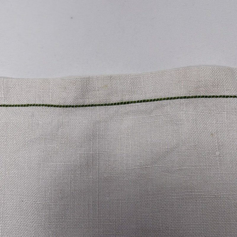 Vintage Mid Century Linen Tablecloth Green Geometric Square 31.5 in