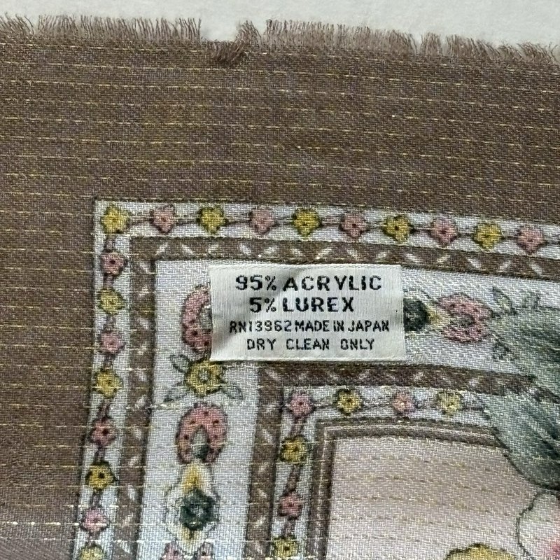 Vintage Floral Scarf Japan Pink Roses Square 30x30