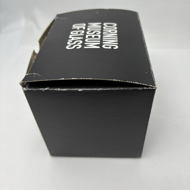 Corning Museum Glass Etched Floral Globe Bud Vase Art Glass 4"