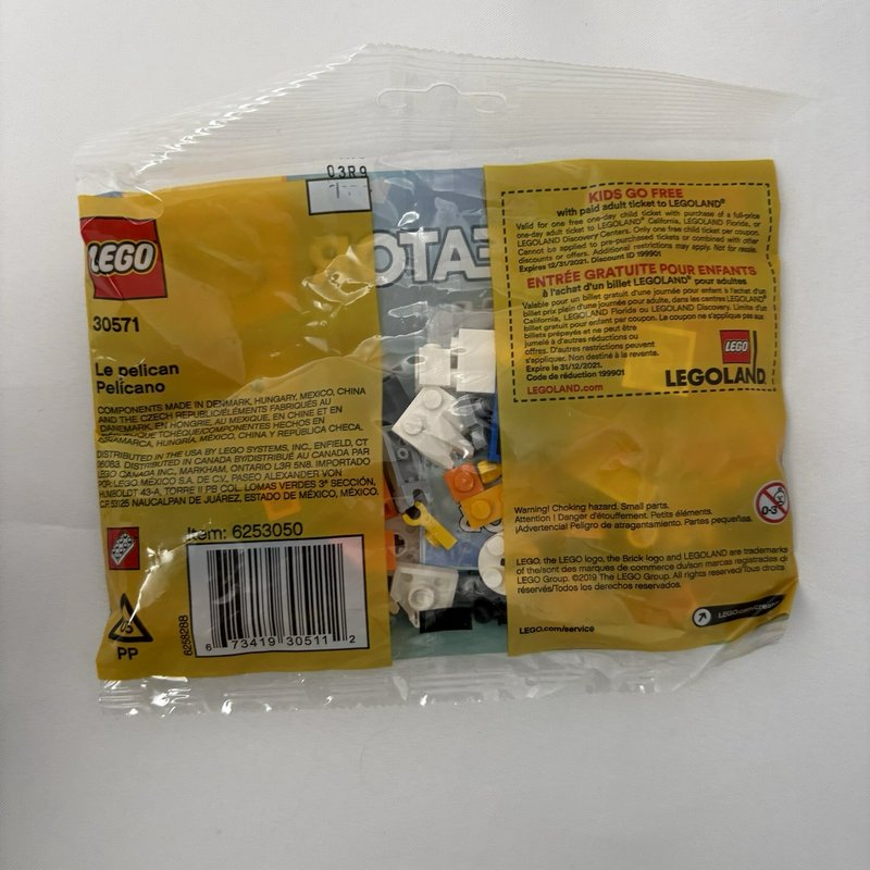 LEGO Creator 30571 Pelican 3 in 1 Polybag Sealed 62 pcs Bird Set