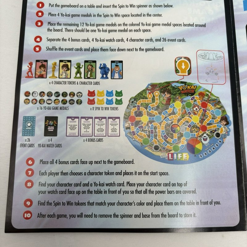 Yo-Kai Watch Game of Life Board Game Complete + Season 1 DVD Hasbro Lot