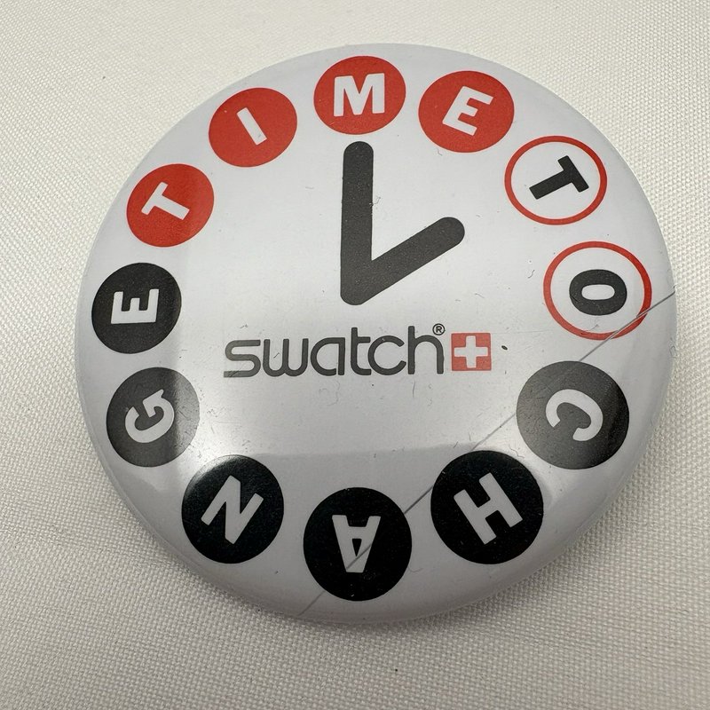 Swatch "Time To Change" Pinback Button 2.25” Advertising Promo