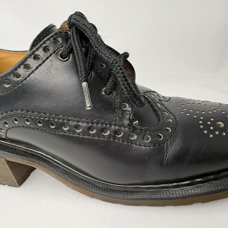 Dr Martens Women’s Made In England Vintage Brogue Heel Shoes Black Leather UK 6