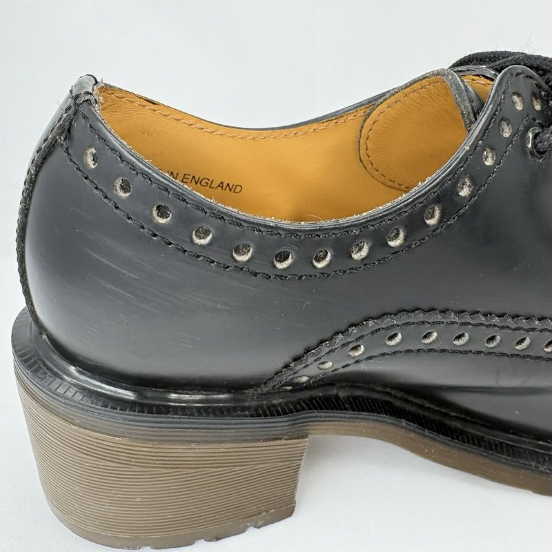 Dr Martens Women’s Made In England Vintage Brogue Heel Shoes Black Leather UK 6