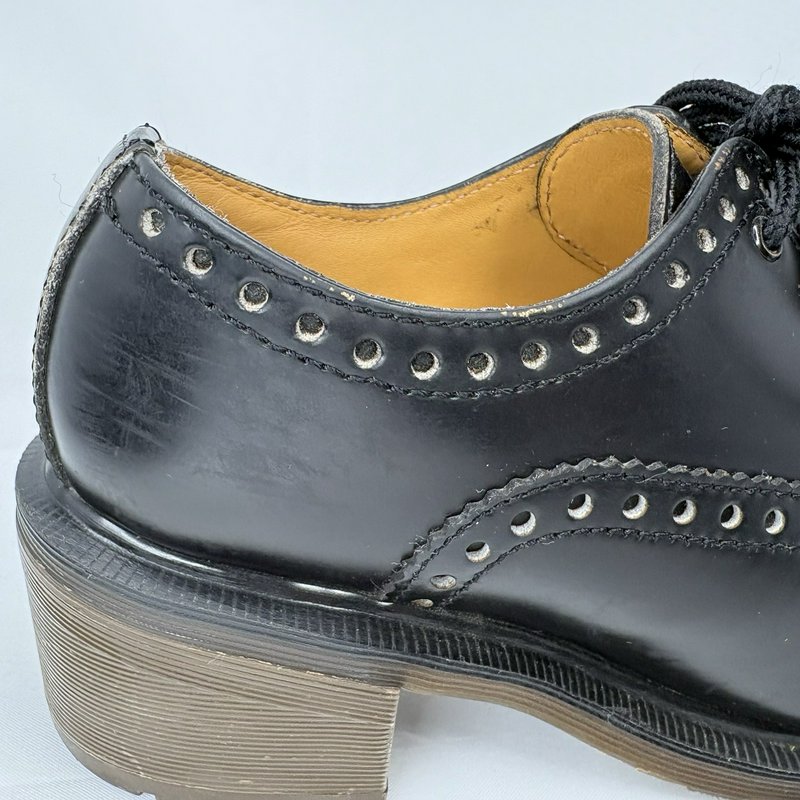 Dr Martens Women’s Made In England Vintage Brogue Heel Shoes Black Leather UK 6