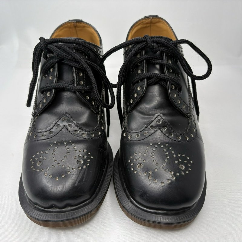 Dr Martens Women’s Made In England Vintage Brogue Heel Shoes Black Leather UK 6